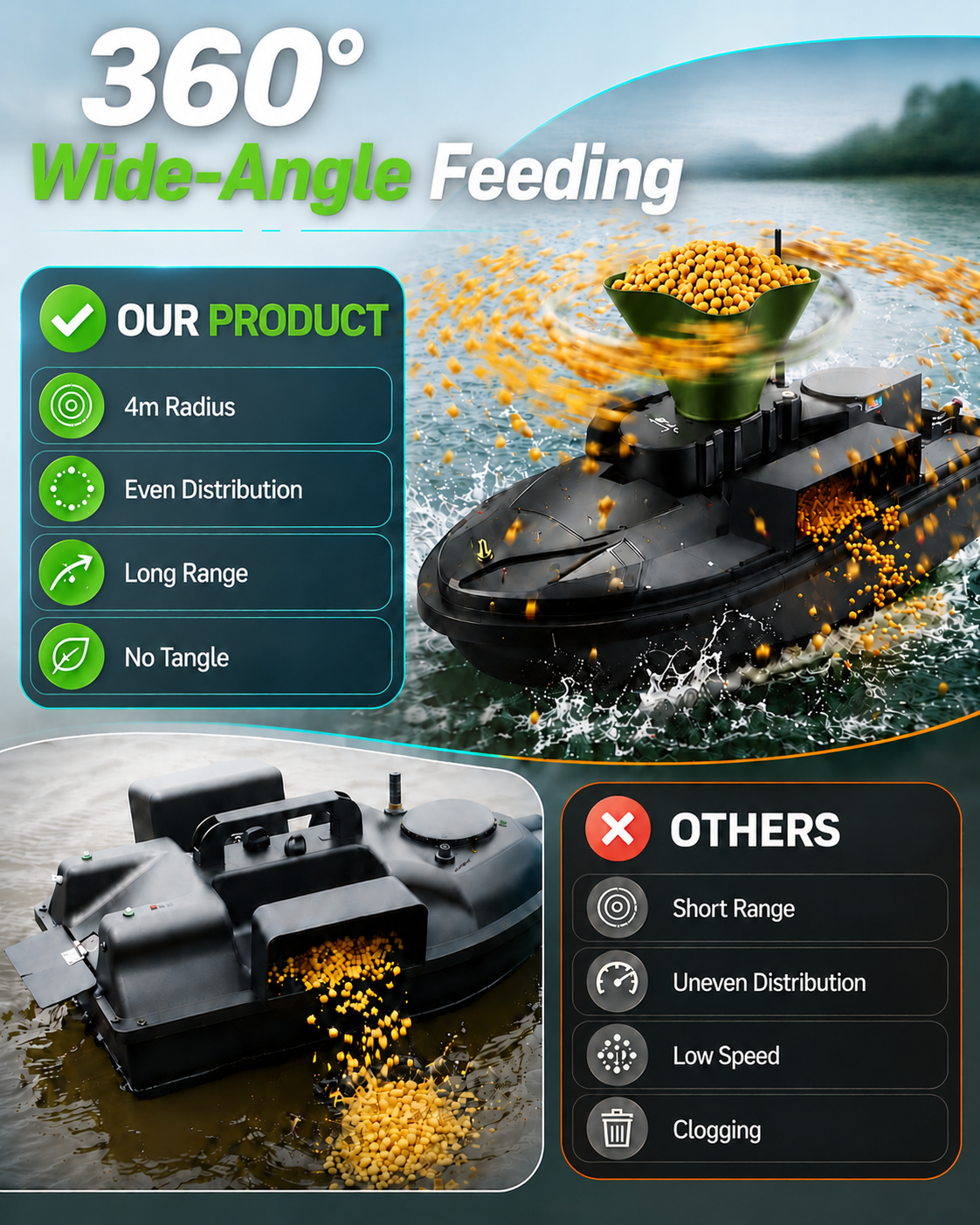 360° Rotating Bait Dispenser & – Fishing Boat Anchor Winch Bewertung und Preis