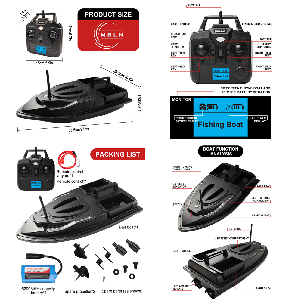 Brand,Fishing Bait Boat,Dual M – Fishing Boat Trolling Motor Bewertung und Preis