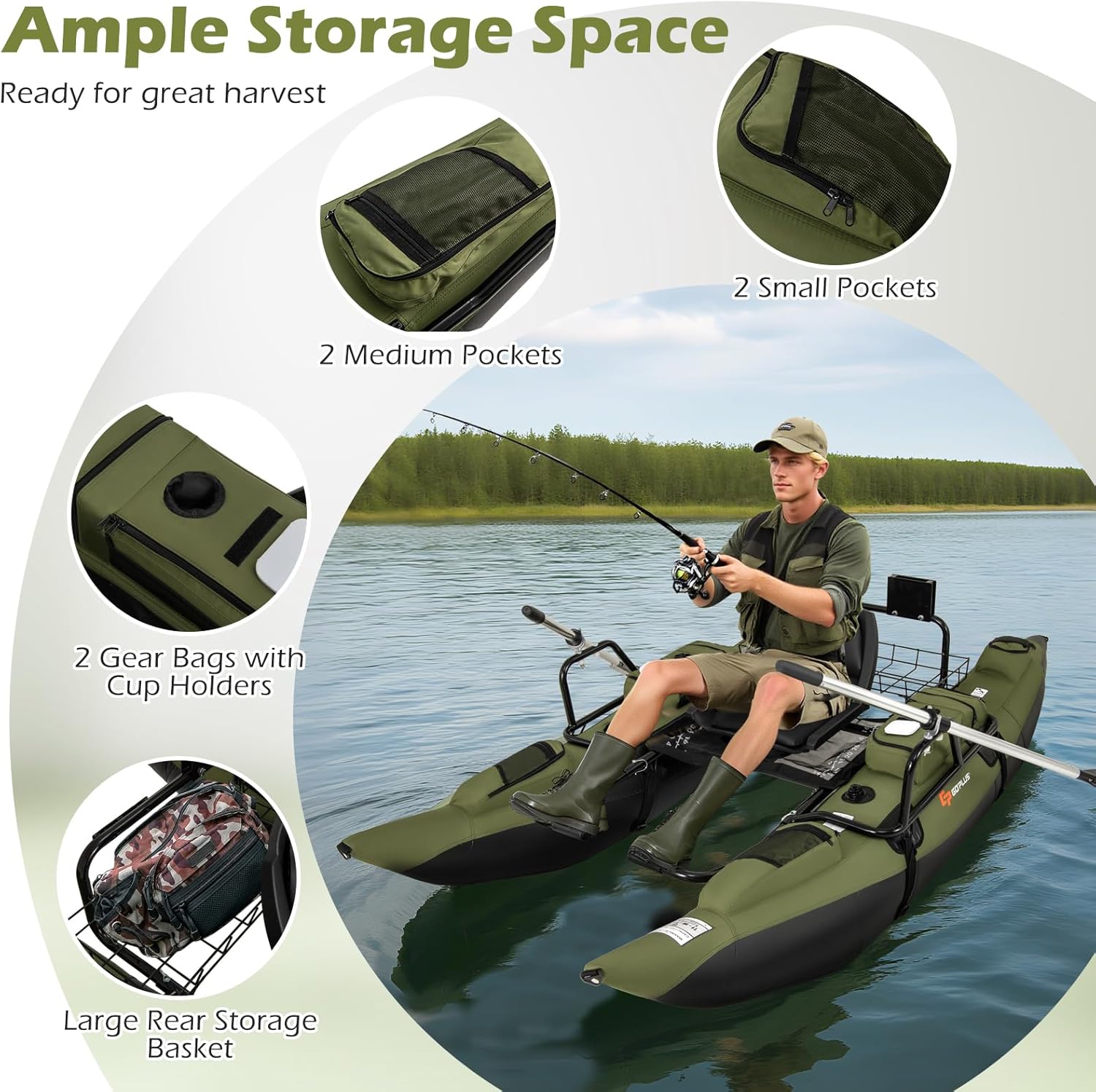 Adult Inflatable Belly Boat wi – Fishing Boat Paddle Bewertung und Preis