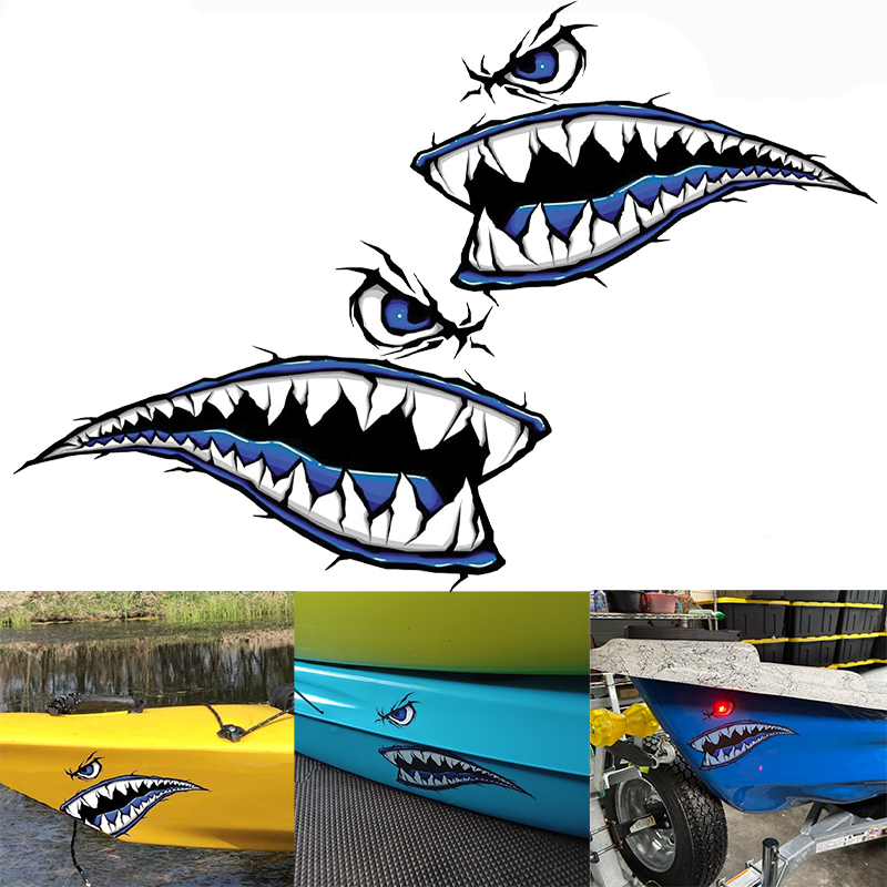 2PCS Shark Teeth Mouth Boat St – Fishing Boat Paddle Bewertung und Preis