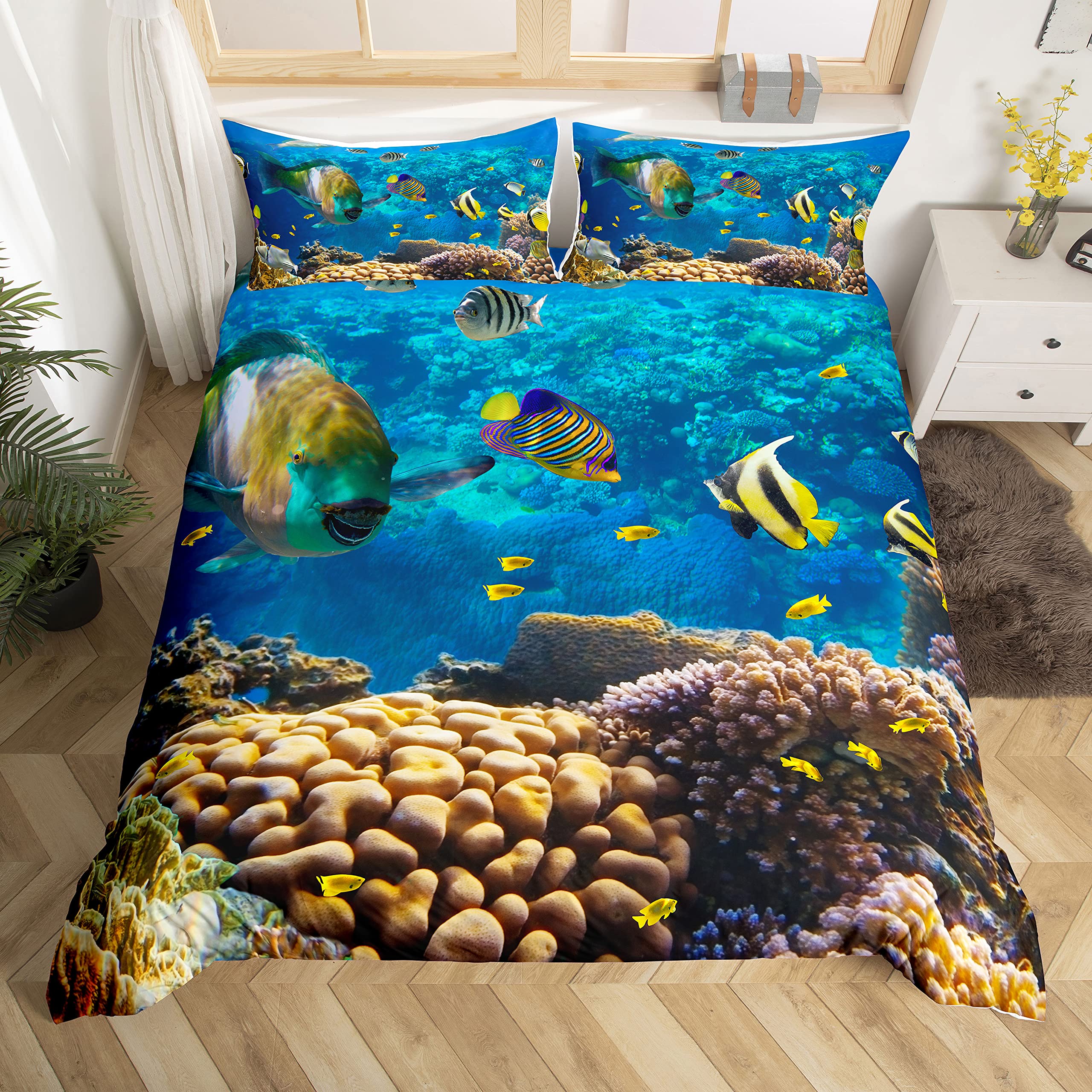 Fish Duvet Cover Set Ocean Bed – Fishing Boat Cover Bewertung und Preis