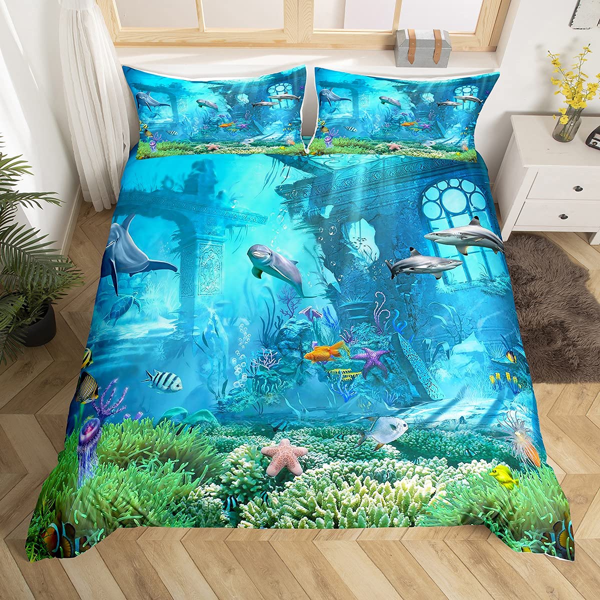Fish Duvet Cover Set Ocean Bed – Fishing Boat Cover Bewertung und Preis